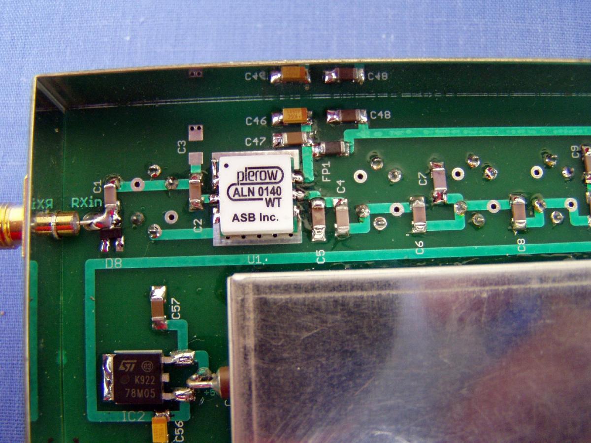 The ASB ALN0140WT input LNA ( typ 0.8dB OIP3 33dBm)